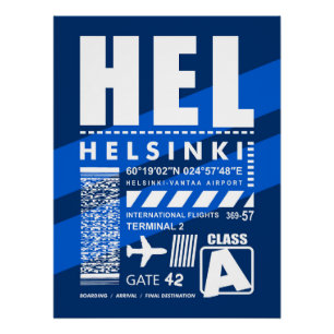 HEL Helsinki Airport Poster