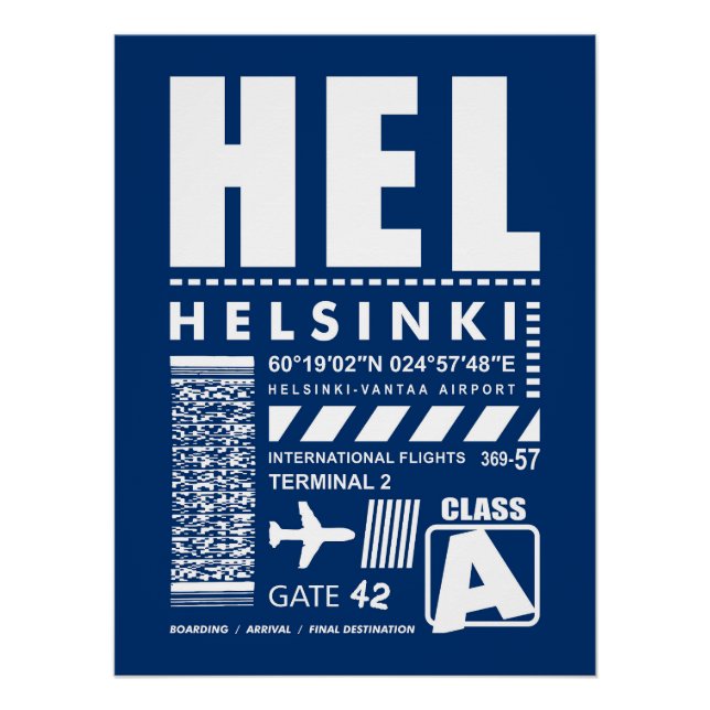 HEL Helsinki Airport Poster (Front)