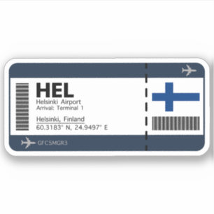 HEL Helsinki, Finland Airport Boarding Pass