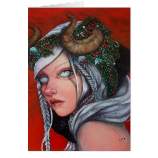 Hel Mother of Krampus note card by Laurie McClave