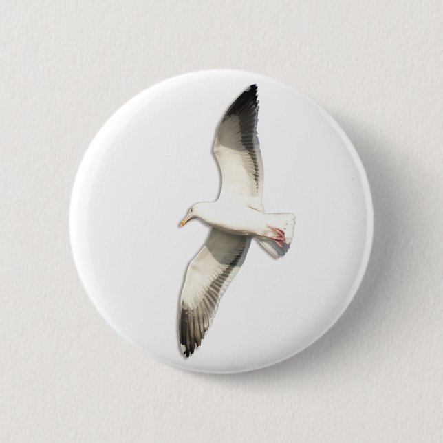 Helaine's Soaring Seagull 6 Cm Round Badge (Front)