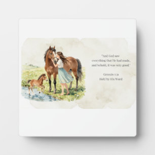 Held by His Word Horse Family Scripture Wall Art – Plaque