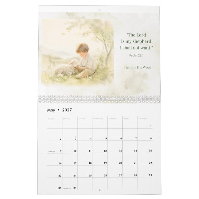 Held by His Word Scripture Calendar 2027 (May 2027)