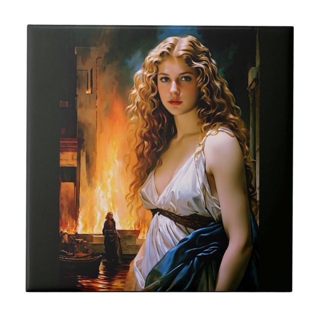 "Helen, A Spartan’s Beauty, Troy’s Fire" Tile (Front)