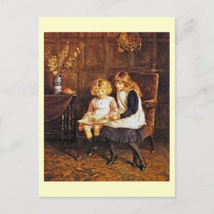Helen Allingham: The Reading Lesson Art Postcard