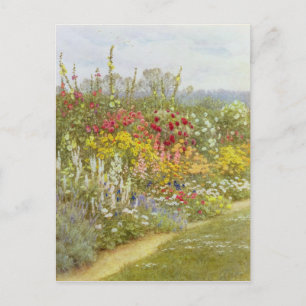Helen Allingham Vintage A Herbaceous Border Postcard