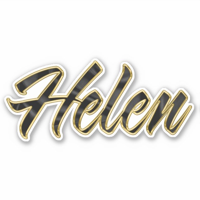 Helen black gold lettering Sticker (Front)