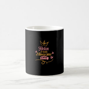 Helen name meaning heart flower H monogram mug