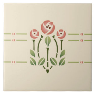 Helen Foster "Glasgow Rose" Tile