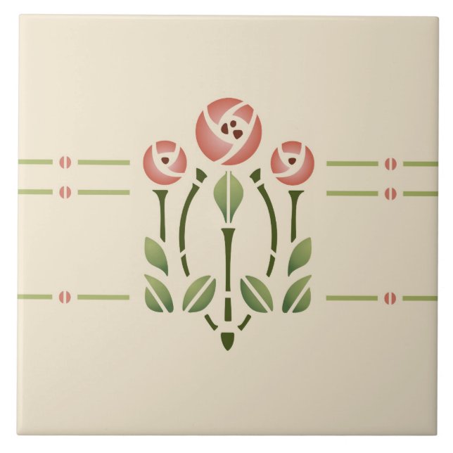 Helen Foster "Glasgow Rose" Tile (Front)