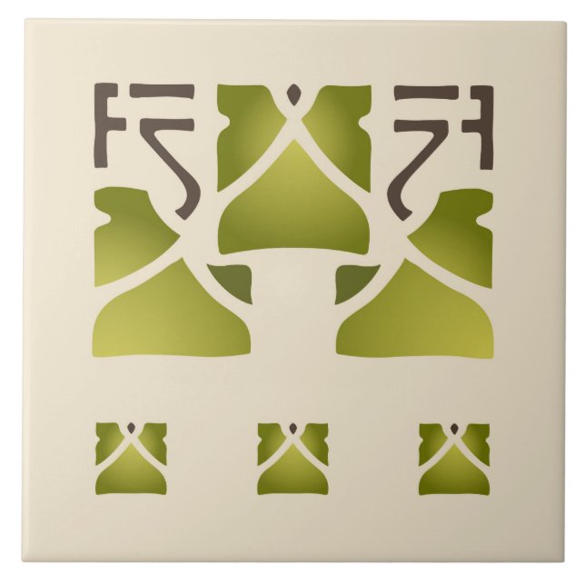 Helen Foster "Leaf Trio" Tile (Front)