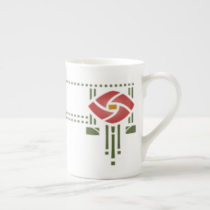 Helen Foster "Rose Frieze" Stencil Pattern Bone China Mug