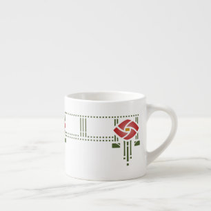 Helen Foster "Rose Frieze" Stencil Pattern Espresso Cup