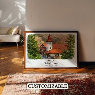 Helen Georgia Poster, Watercolor, Custom Poster