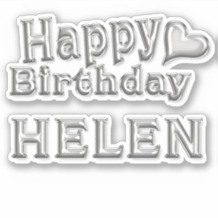Helen Happy Birthday silver Sticker