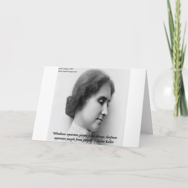 Helen Keller & Famous Deaf/Blind Quote Card (Front)
