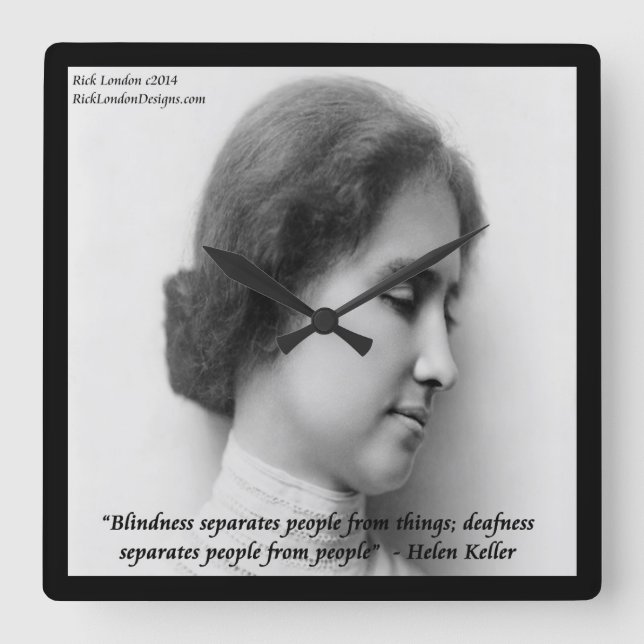 Helen Keller Famous Deaf/Blind Quote Wall Clock (Front)