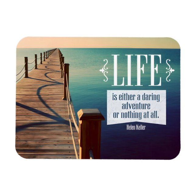 Helen Keller Inspirational Quote "Adventure" Flexi Magnet (Horizontal)