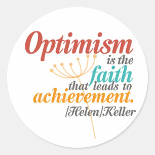 Helen Keller Optimism Quote Classic Round Sticker