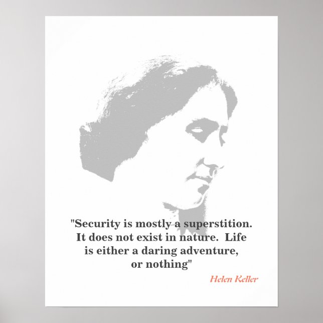 Helen Keller Quote On Security Poster (Front)