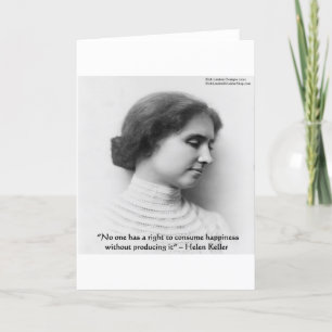 Helen Keller "Right 2 Happiness" Wisdom Quote Gift Card