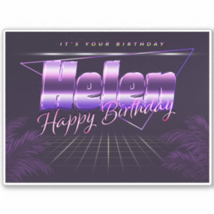 Helen Name First name lila retro Sticker Birthday