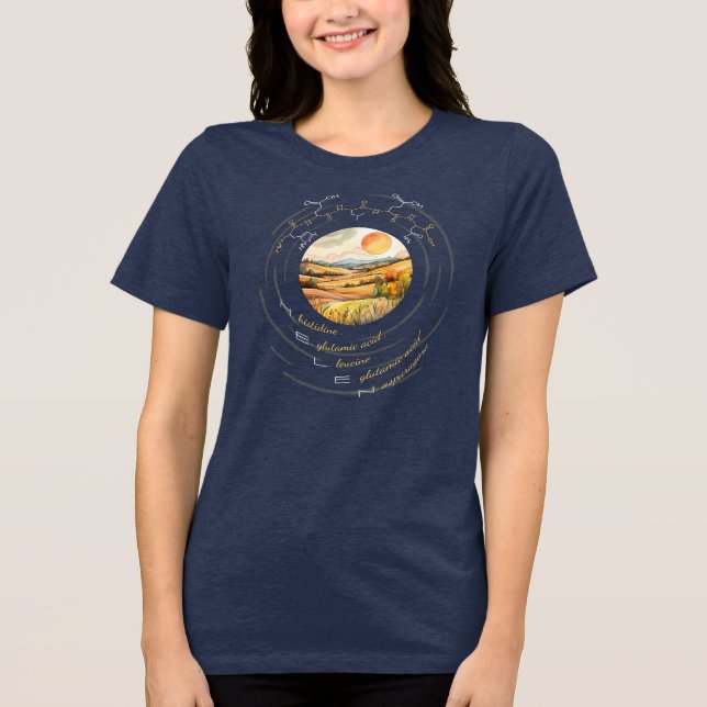 HELEN peptide, Moon 10 w/ custom text, dark Tri-Blend Shirt (Front)