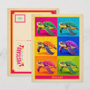 Helen Postcard Georgia Sea Turtle Vintage Pop Art