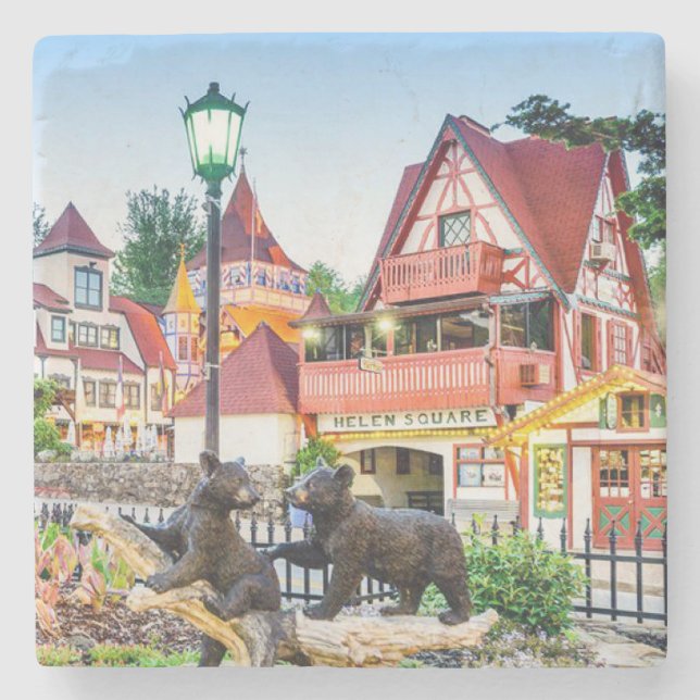 Helen Square, Helen Georgia, Helen Gifts, Stone Coaster (Front)