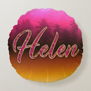 Helen Vorname Name golden pink Kissen Round Cushion