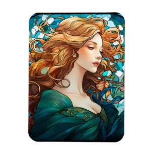 Helena - Dark Blonde Woman in Art Nouveau Style Magnet