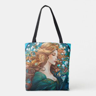 Helena - Dark Blonde Woman in Art Nouveau Style Tote Bag