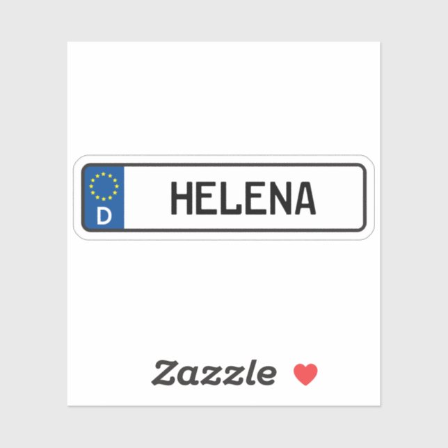 Helena German Car License Plate (Sheet)