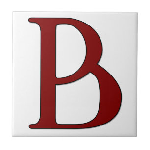 Helena Letter B in Red Monogram Tile