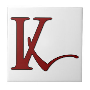 Helena Letter K in Red Monogram Tile