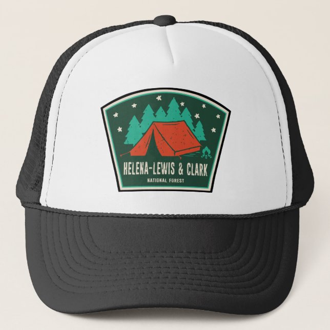 Helena-Lewis and Clark National Forest Camping Trucker Hat (Front)