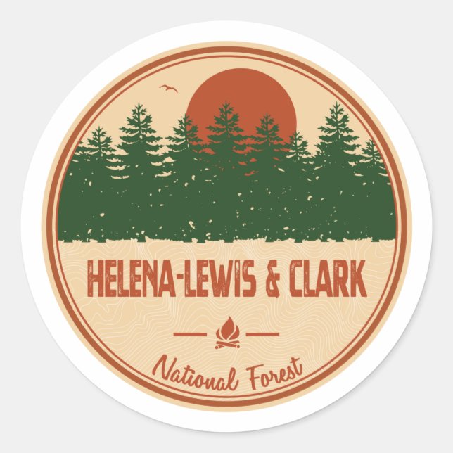 Helena-Lewis and Clark National Forest Classic Round Sticker (Front)