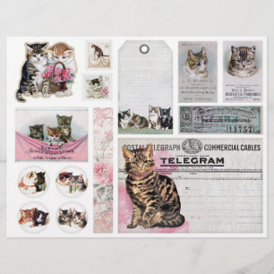 Helena Maguire Vintage Cat, Kitten Fussy Cuts