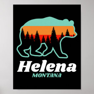 Helena Montana Fishing Skiing Snowboarding Bear  Poster