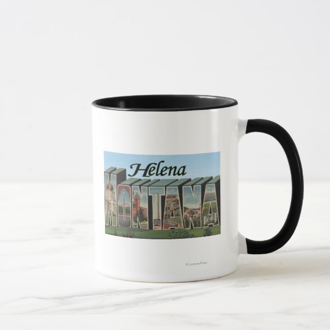 Helena, Montana - Large Letter Scenes Mug (Right)