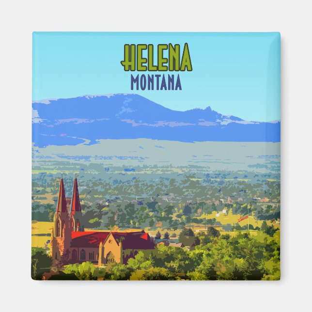 Helena Montana Sleeping Giant Mountains Vintage Magnet (Front)