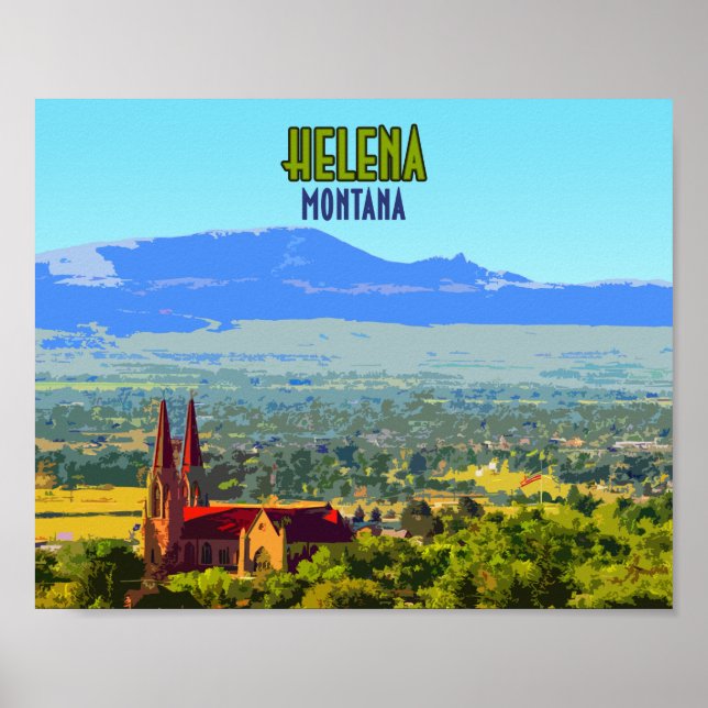 Helena Montana Sleeping Giant Mountains Vintage Poster (Front)