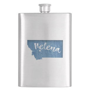 Helena Montana Wood Grain Hip Flask