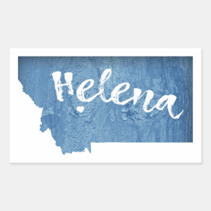 Helena Montana Wood Grain Rectangular Sticker
