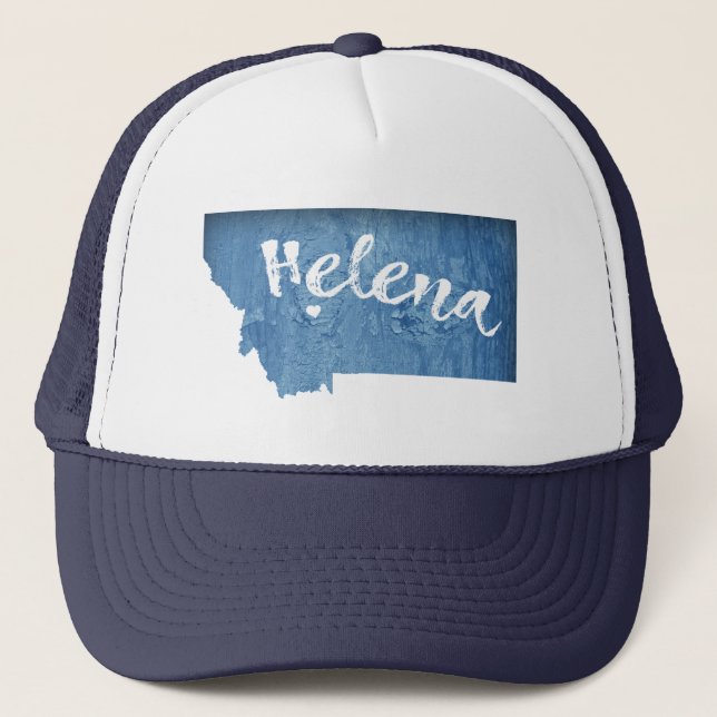 Helena Montana Wood Grain Trucker Hat (Front)