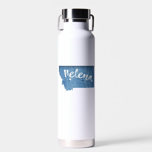 Helena Montana Wood Grain Water Bottle (Front)