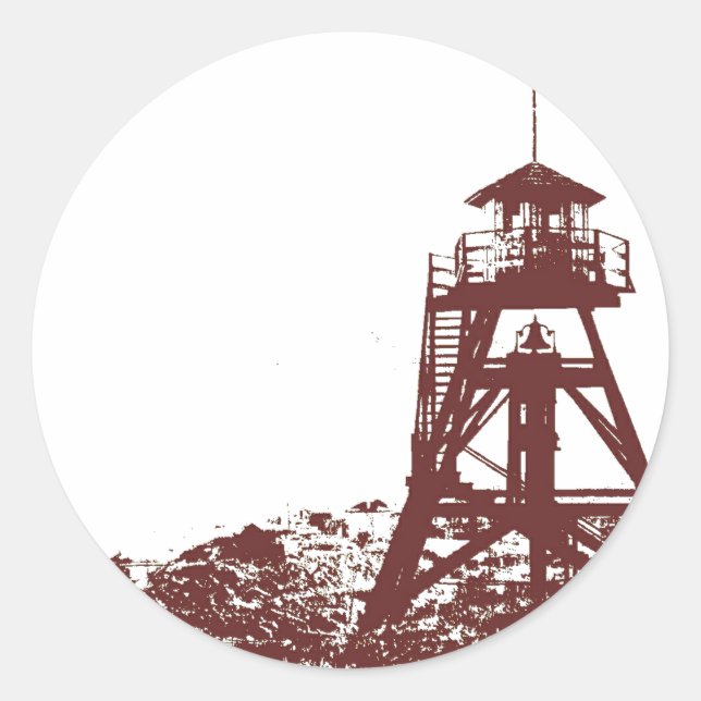 Helena MT Firetower Classic Round Sticker (Front)