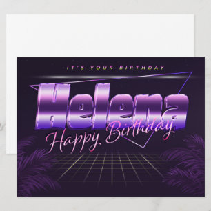 Helena Name Vorname lila retro Karte Geburtstag Card