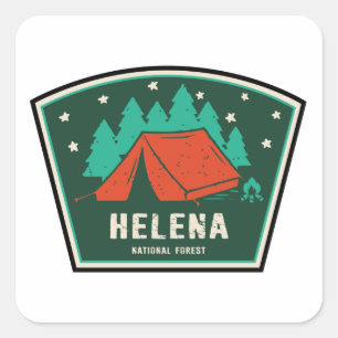 Helena National Forest Camping Square Sticker