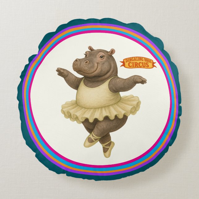 Helene circus performer round cushion (Front)